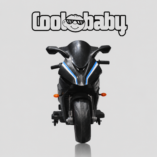 Coolbaby 1199 Sports Bike toy, colorful plastic ride-on bike for kids, featuring sleek design and sturdy construction.