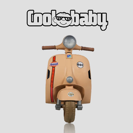 Coolbaby Mini Scooter toy in brown with adjustable handlebar and sturdy design, perfect for young children.