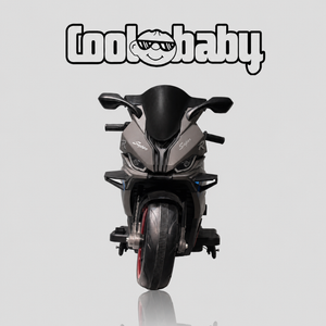Coolbaby 1199 Sports Bike toy in vibrant red with black accents, featuring realistic handlebars and sturdy wheels.