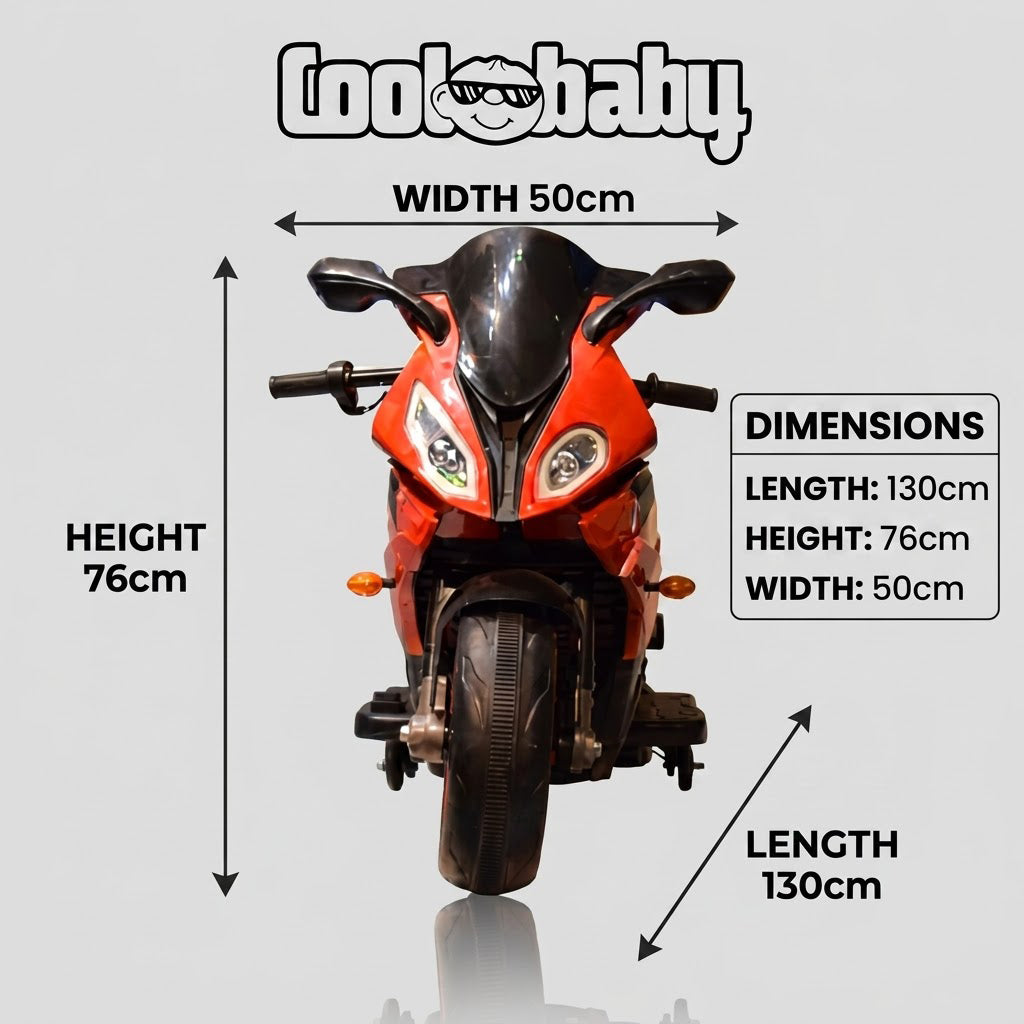 Coolbaby 1199 Sports Bike toy by coolbaby.co.in, showing a colorful plastic ride-on bike with adjustable handlebars for kids.