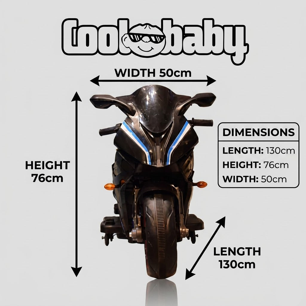 Coolbaby 1199 Sports Bike toy, vibrant plastic toy bike designed for kids, featuring colorful details and a sturdy build.