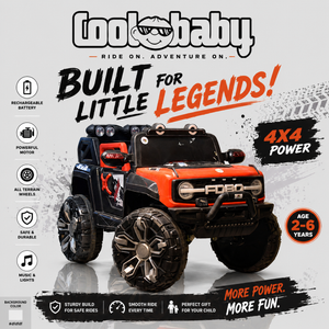 Coolbaby 2288 Kids Electric Ride-On 4x4 SUV Car – Red & Black