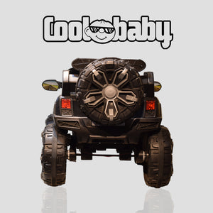 Coolbaby 2388 toy jeep in bright red, featuring realistic details and sturdy wheels, perfect for kids' outdoor play.