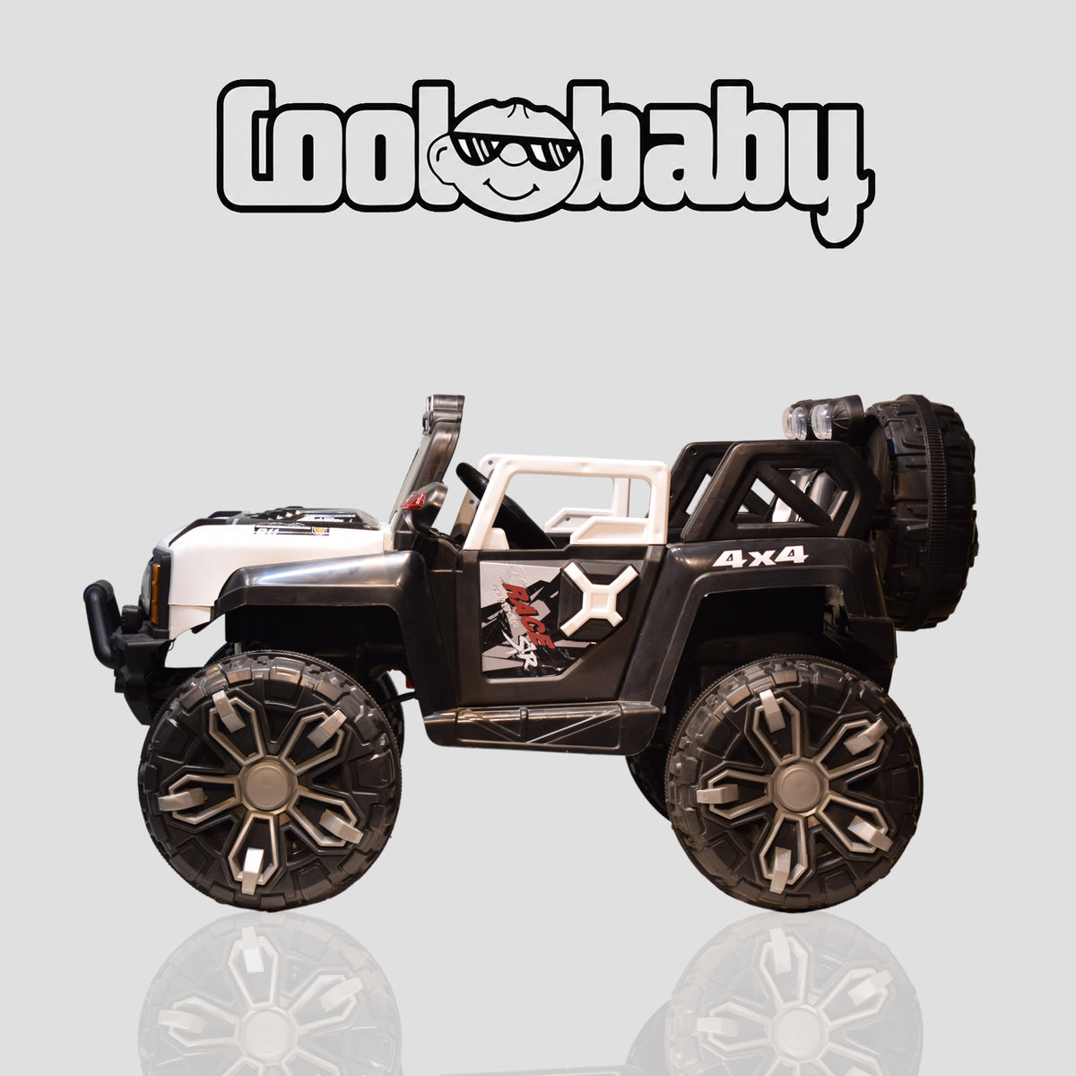 Coolbaby 2388 toy jeep in vibrant red with black wheels, designed for children and perfect for outdoor play.