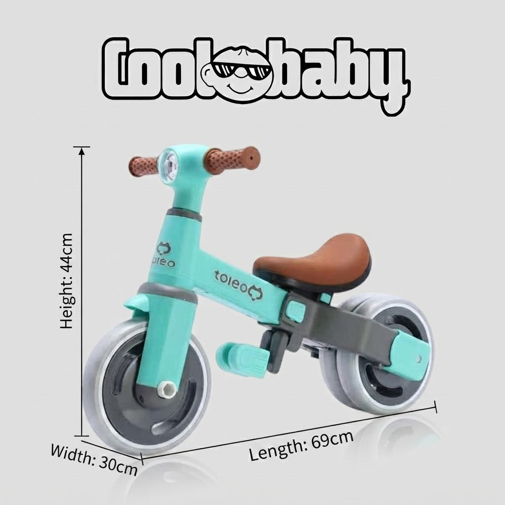 Baby Bike R3 Mini 3-in-1 tricycle by CoolBaby.co.in, featuring a sturdy frame, adjustable seat, and safety features for young children.