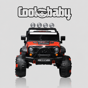 Coolbaby 5004 Defender Off-Road Jeep toy in green with rugged tires and detailed exterior, perfect for outdoor play.