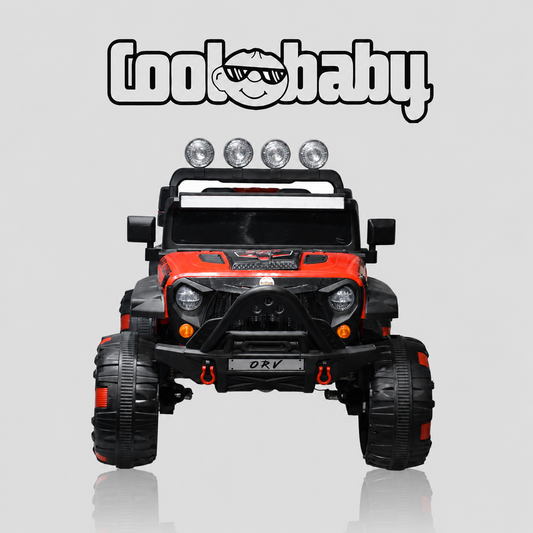 Coolbaby 5004 Defender Off-Road Jeep toy in green with rugged tires and detailed exterior, perfect for outdoor play.