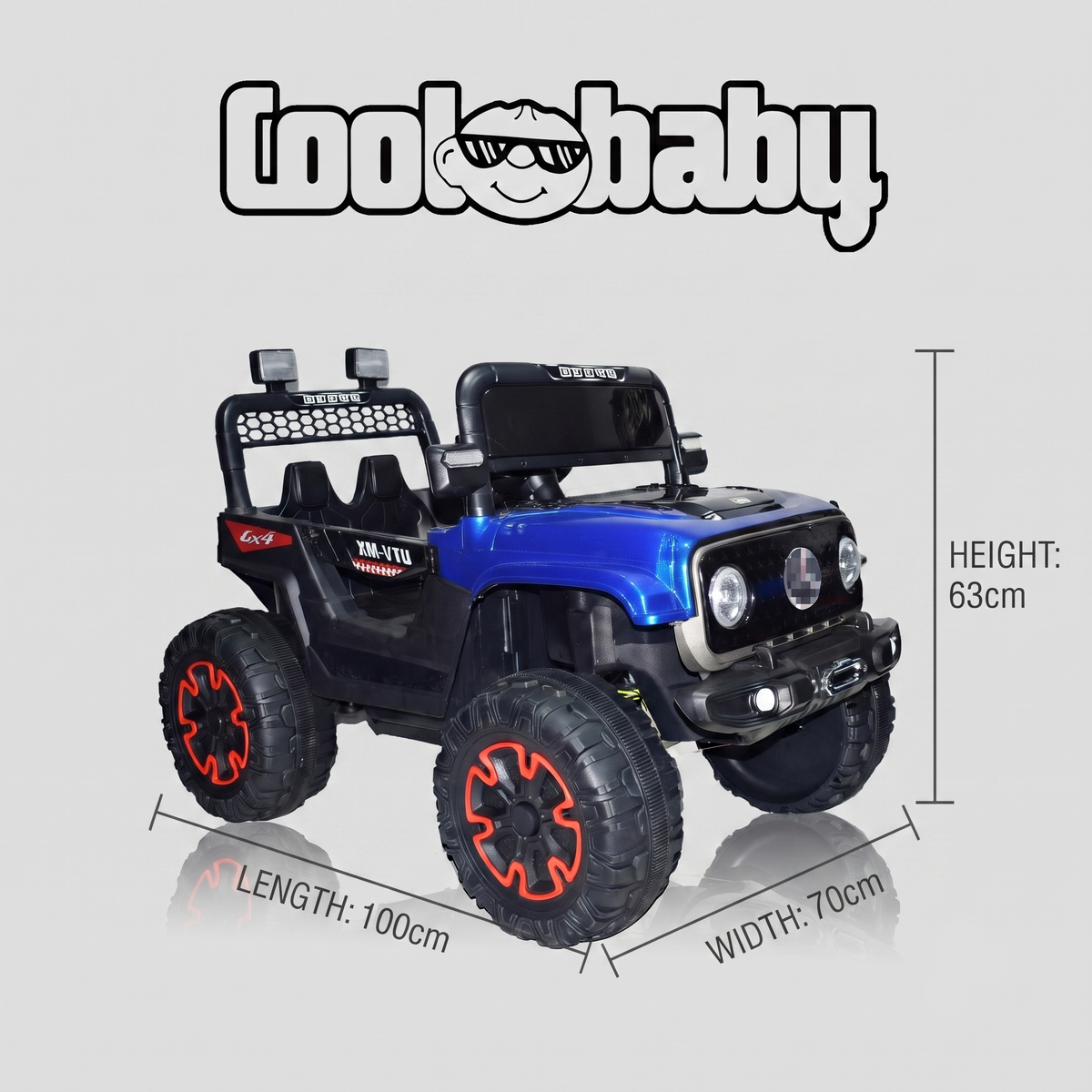 CoolBaby Beast Jeep toy for kids, sturdy plastic toy jeep in blue with detailed design, perfect for outdoor play.