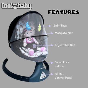 Coolbaby Premium Automatic Electric Baby Swing Cradle