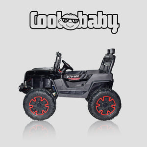 Black Coolbaby Beast 5588 toy car by coolbaby.com, featuring sleek design and detailed exterior, ideal for kids' play.