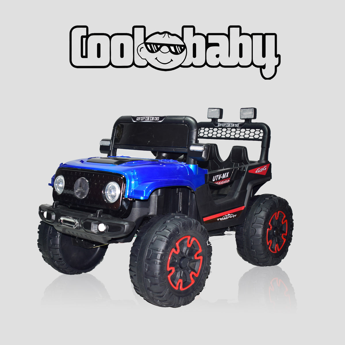 CoolBaby Toys Beast Jeep 6699 toy car in blue, featuring rugged design and durable plastic for kids' outdoor play.