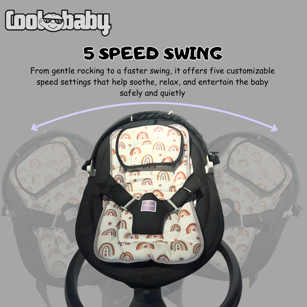 Coolbaby Premium Automatic Electric Baby Swing Cradle