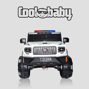 Coolbaby 6177 police jeep toy car with detailed black and white police vehicle design, suitable for children.