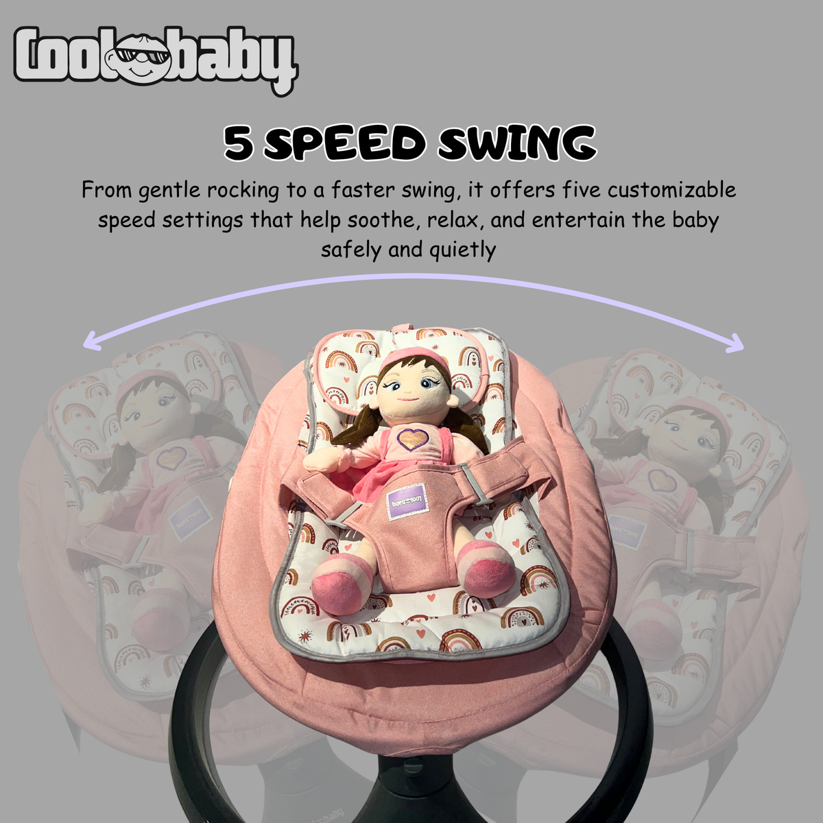 Coolbaby Premium Automatic Electric Baby Swing Cradle