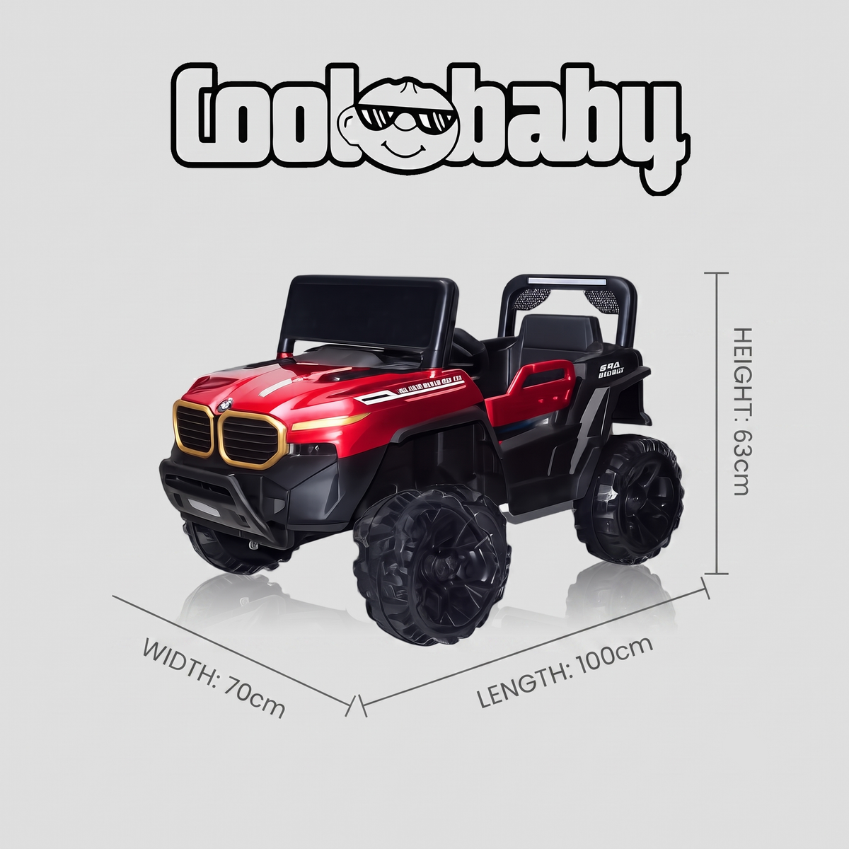 Painted CoolBaby Jeep Rover 6677 toy jeep for kids, featuring vibrant colors and realistic design, perfect for outdoor play.
