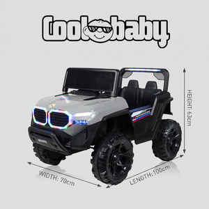 CoolBaby Jeep Rover 6677 toy jeep in vibrant colors, featuring realistic design and sturdy wheels for outdoor play.
