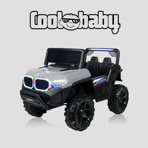 CoolBaby Jeep Rover 6677 toy car in red with black wheels, designed for kids, featuring a sturdy plastic body and realistic details.