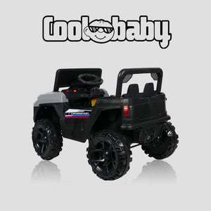 CoolBaby Jeep Rover 6677 toy car in red with black wheels, designed for kids, featuring realistic details and sturdy construction.