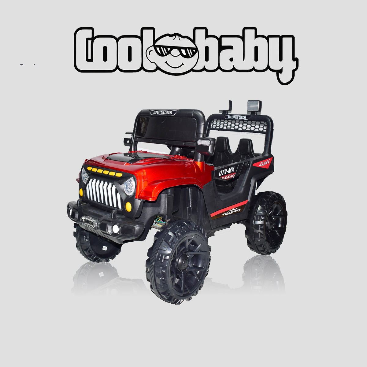 Red CoolBaby Toys Beast Jeep 6699 toy car for kids, featuring a rugged design and colorful details for outdoor play.