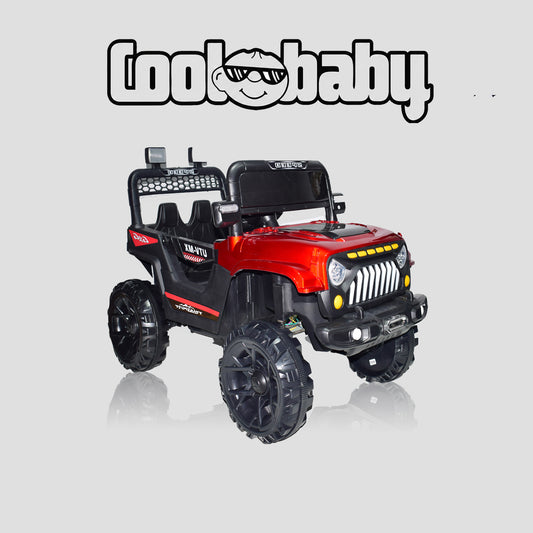 Red CoolBaby Toy Car Beast Jeep 6699 for kids, featuring rugged design and durable plastic construction.
