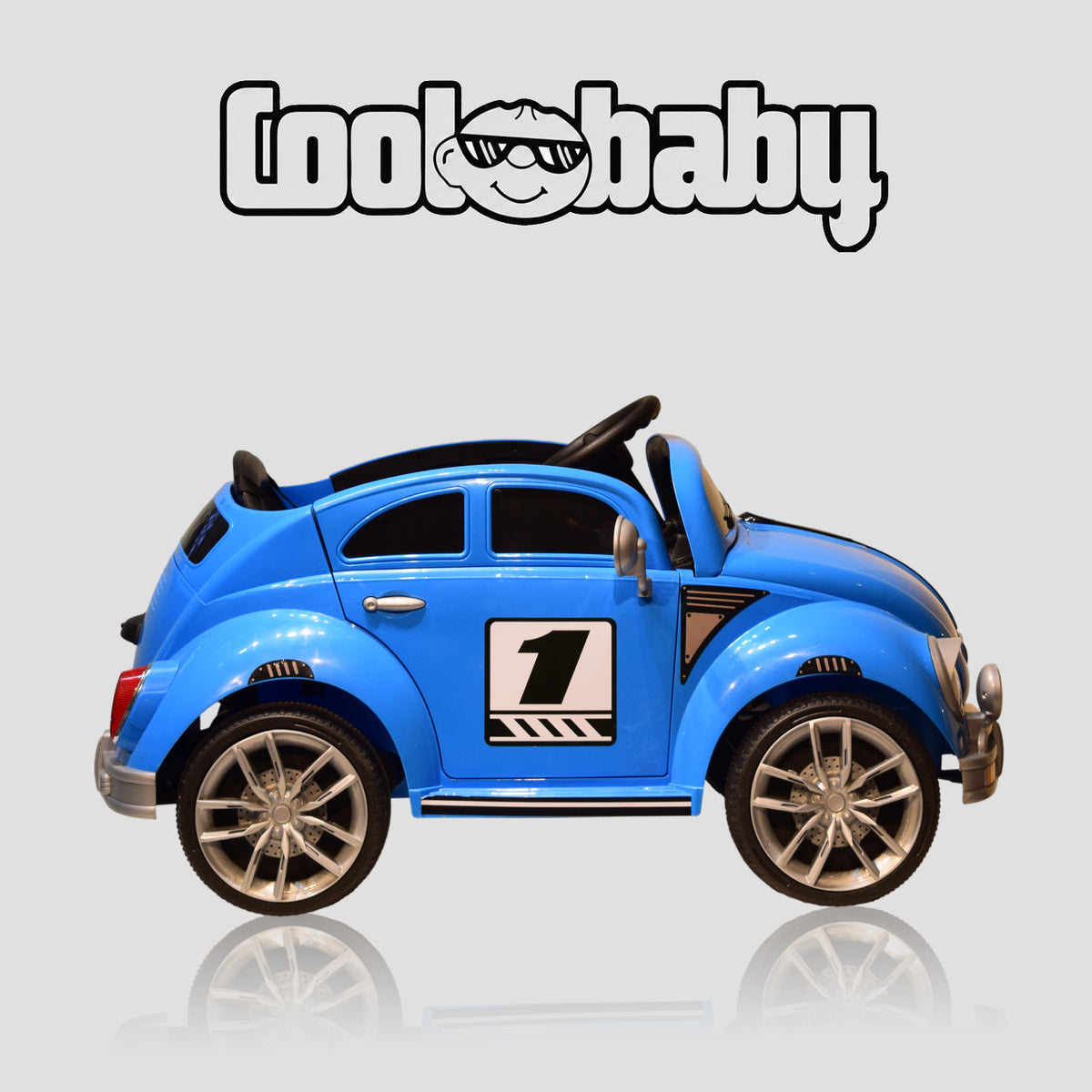 Coolbaby 3001 Beetle toy car in vibrant yellow with black wheels, designed for children by coolbaby.co.in.