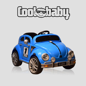 Coolbaby 3001 Beetle toy car in vibrant yellow with black accents, featuring realistic details and sturdy wheels.
