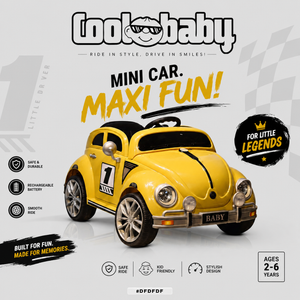 Colorful Coolbaby 3001 Beetle toy car with vibrant design, perfect for kids' play and imaginative fun.