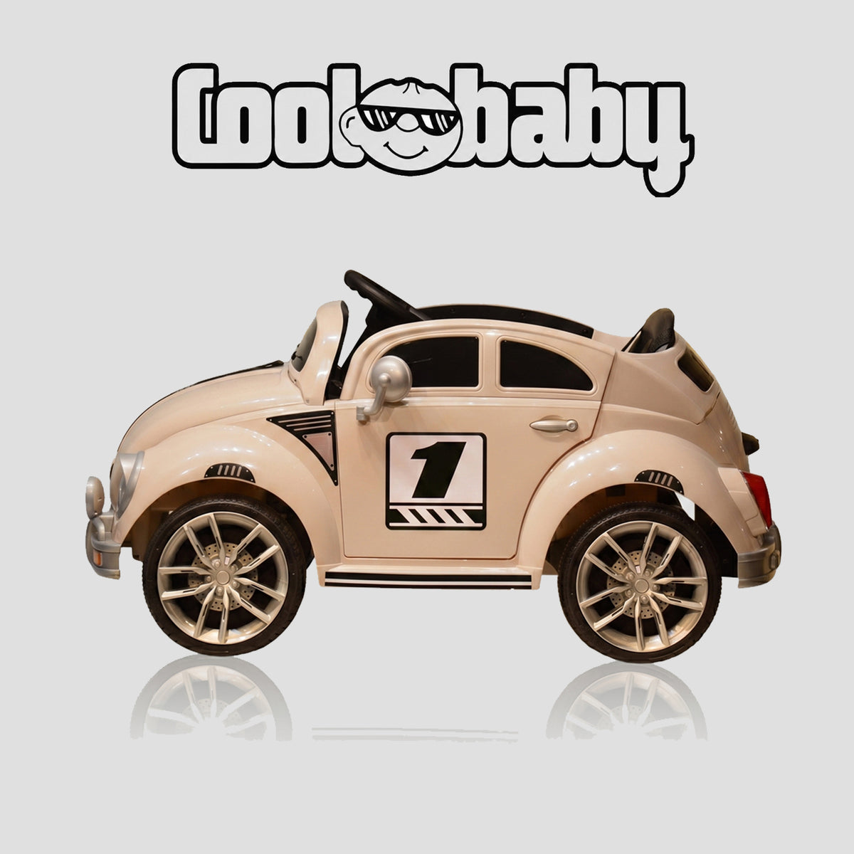 Coolbaby 3001 Beetle toy car by coolbaby.co.in, bright yellow plastic toy vehicle with black wheels and detailed design.