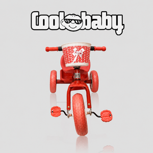 Colorful 3-wheel toddler tricycle from Coolbaby with a sturdy frame and comfortable seat, designed for young kids learning to ride.