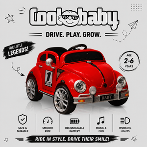 Coolbaby Toys 3001 Beetle Toy Car, colorful plastic miniature vehicle for children, detailed design with vibrant colors.