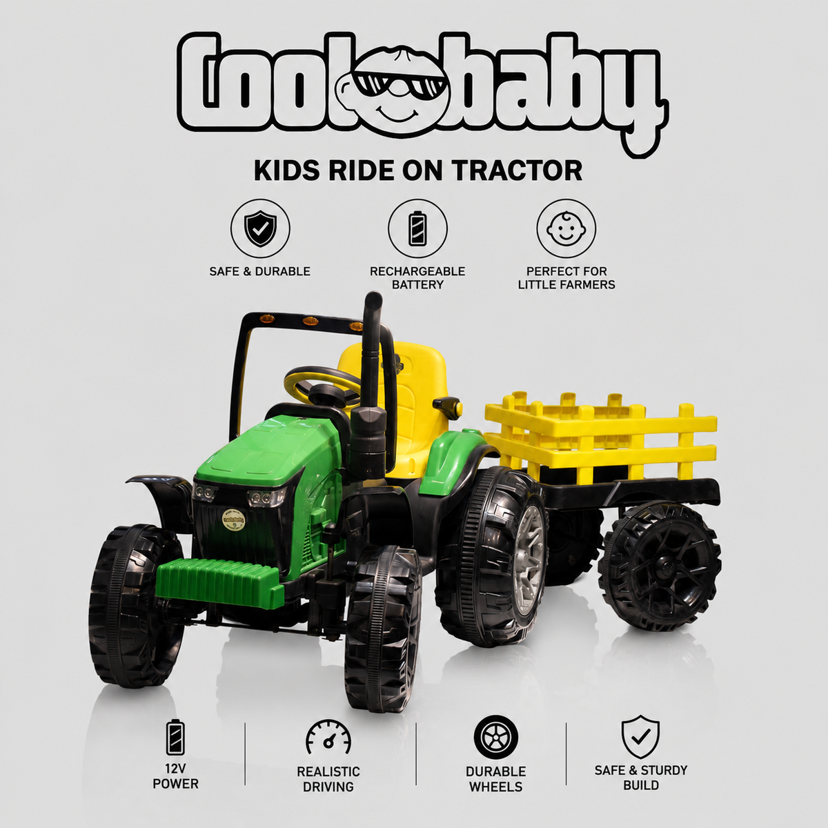 Coolbaby Kids Ride-On 6688 Tractor with Trolley 🚜
