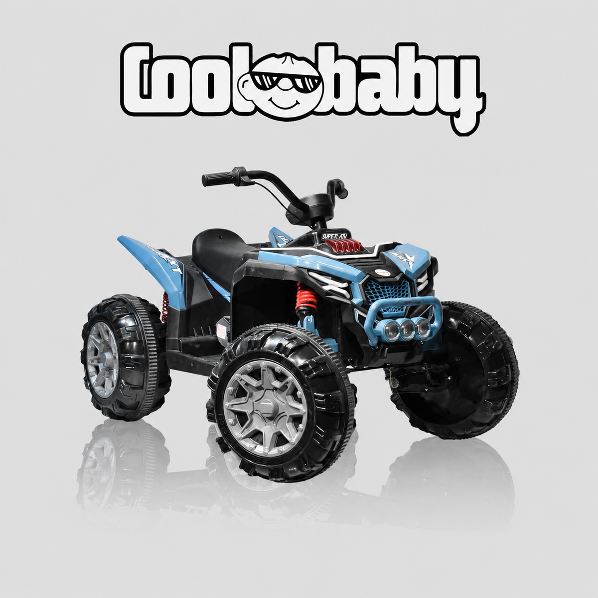 Toy Coolbaby ATV-909 bike with handlebars and wheels, designed for children, in vibrant colors for outdoor play.