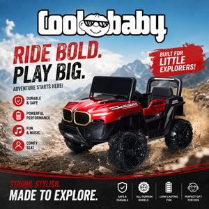 CoolBaby Jeep Rover 6677 toy car in painted finish, featuring realistic design and sturdy construction for children to play with.