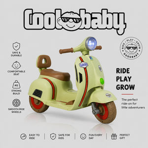 Coolbaby Mini Scooter toy, lightweight and colorful plastic scooter for kids, with handlebar and small wheels.