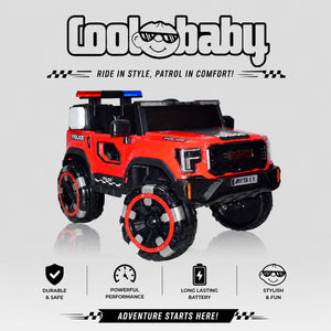 Coolbaby 6177 police jeep toy car with realistic police design and bright colors for kids, made by coolbaby.co.in.