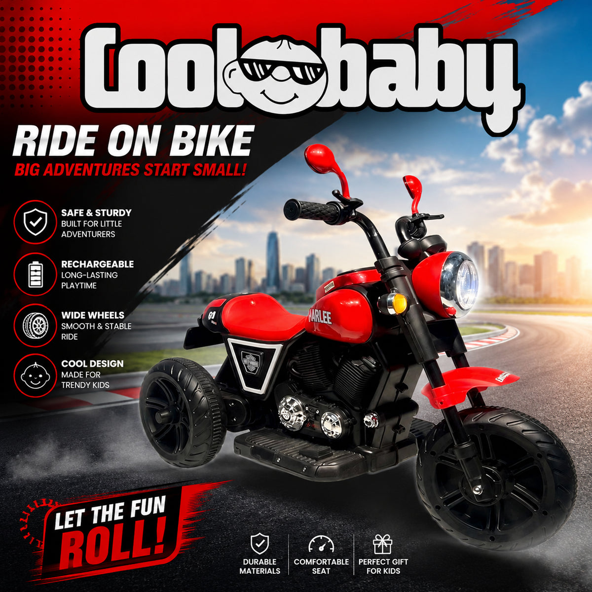 Coolbaby Indian Mini Bike toy bike with colorful design, suitable for children, featuring a sturdy frame and playful appearance.