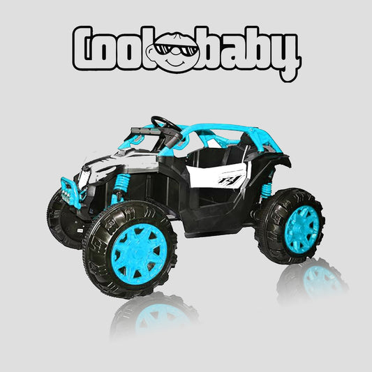 CoolBaby UTV 903 toy car in green with black wheels, designed for kids, featuring realistic details and a sturdy build.