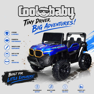 Painted CoolBaby Jeep Rover 6677 toy car featuring realistic design and vibrant colors, perfect for children's outdoor play.
