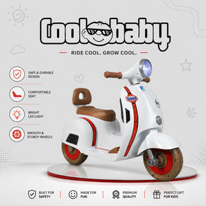 Coolbaby Mini Scooter toy, lightweight plastic ride-on scooter for kids, featuring colorful design and sturdy handles.