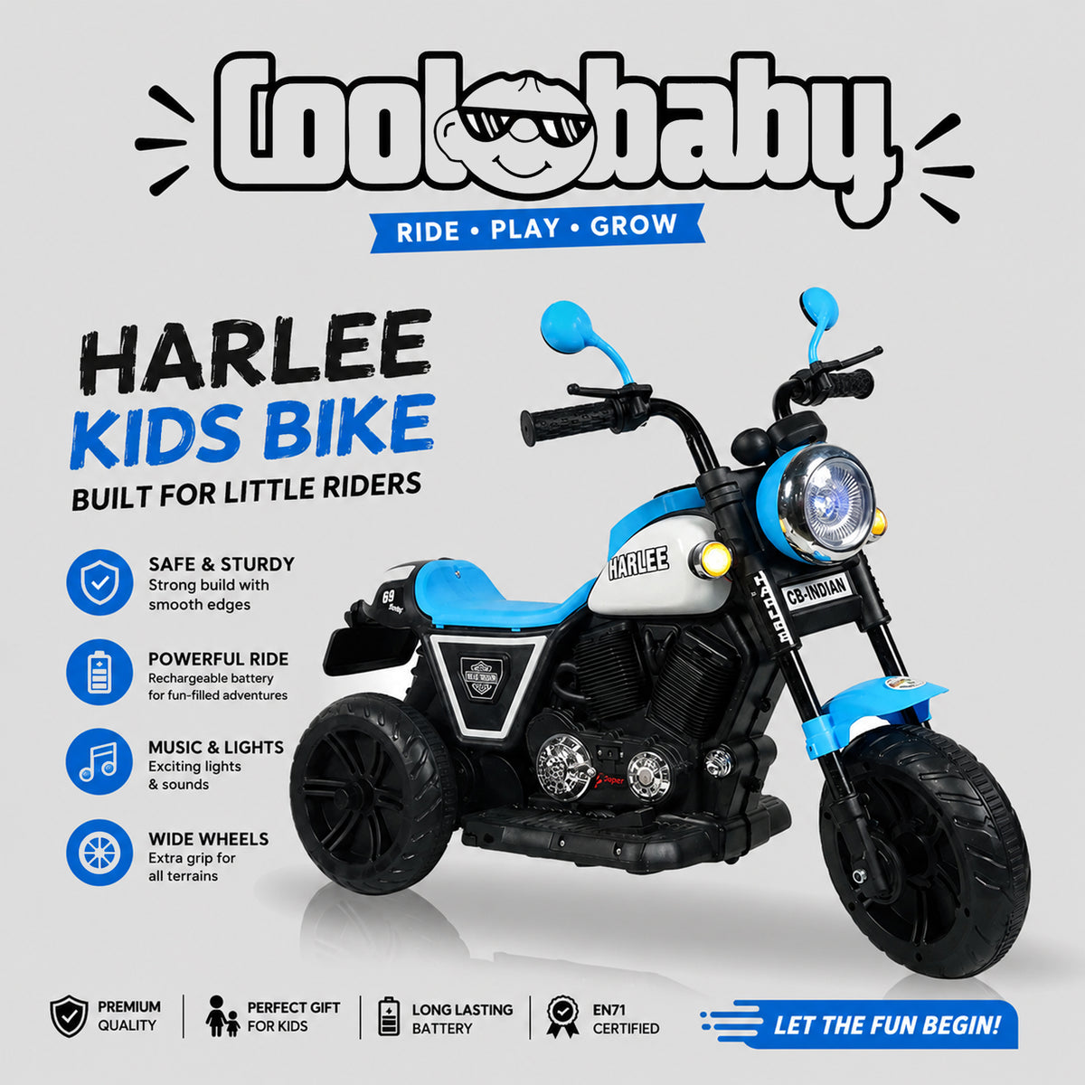 Coolbaby Indian Mini Bike toy bike with vibrant colors and sturdy design, ideal for young children.