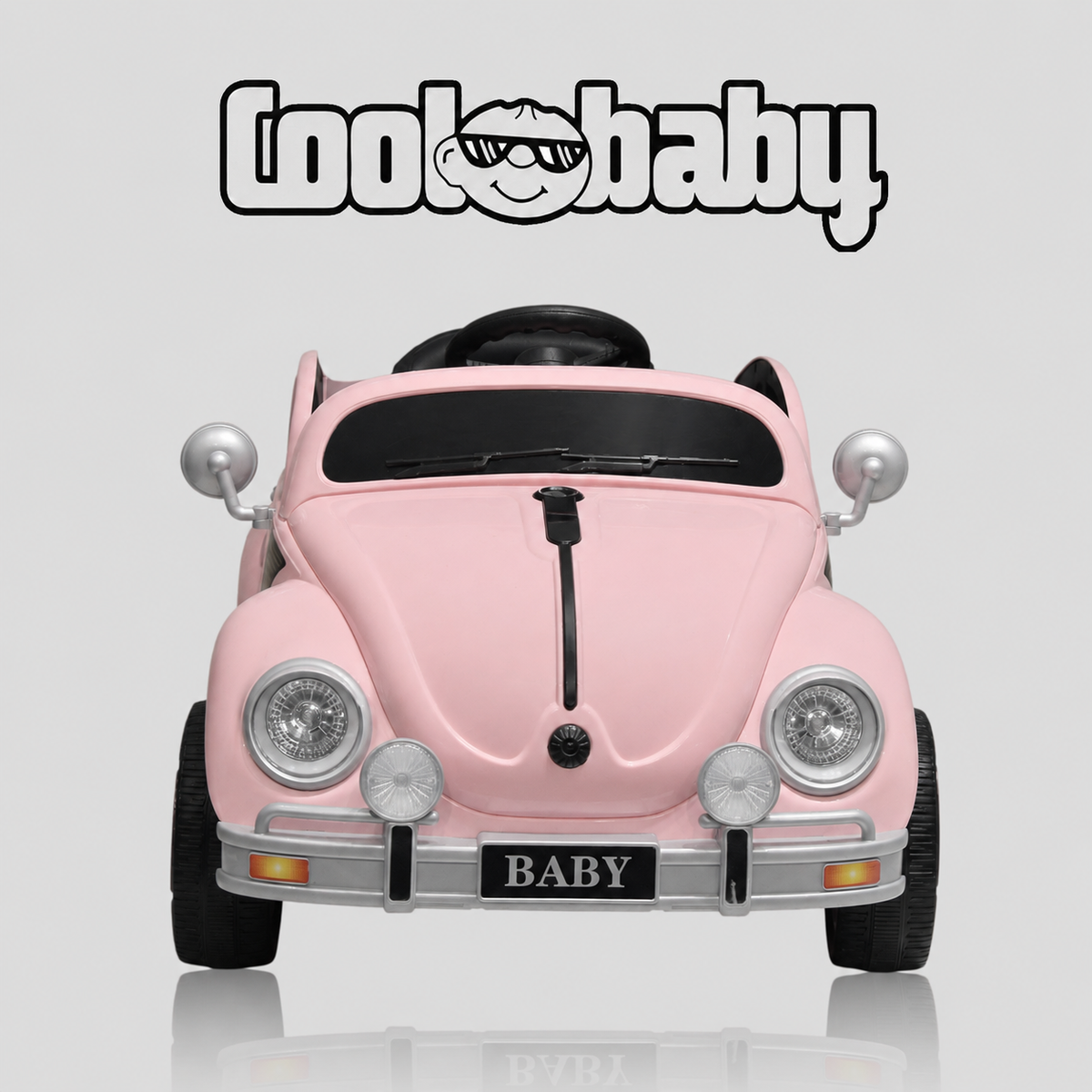 Coolbaby 3001 Beetle toy car in vibrant yellow with black accents, featuring detailed design and small wheels for kids' play.