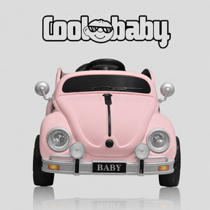 Coolbaby 3001 Beetle toy car in vibrant yellow with black accents, featuring detailed design and small wheels for kids' play.