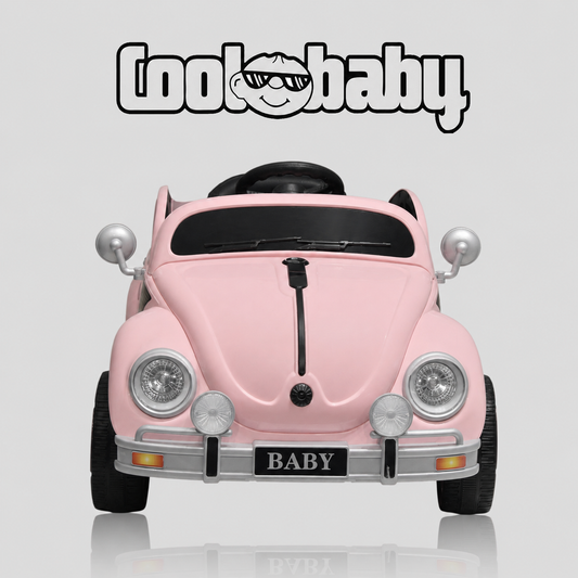 Coolbaby 3001 Beetle toy car in vibrant yellow with black accents, featuring detailed design and small wheels for kids' play.