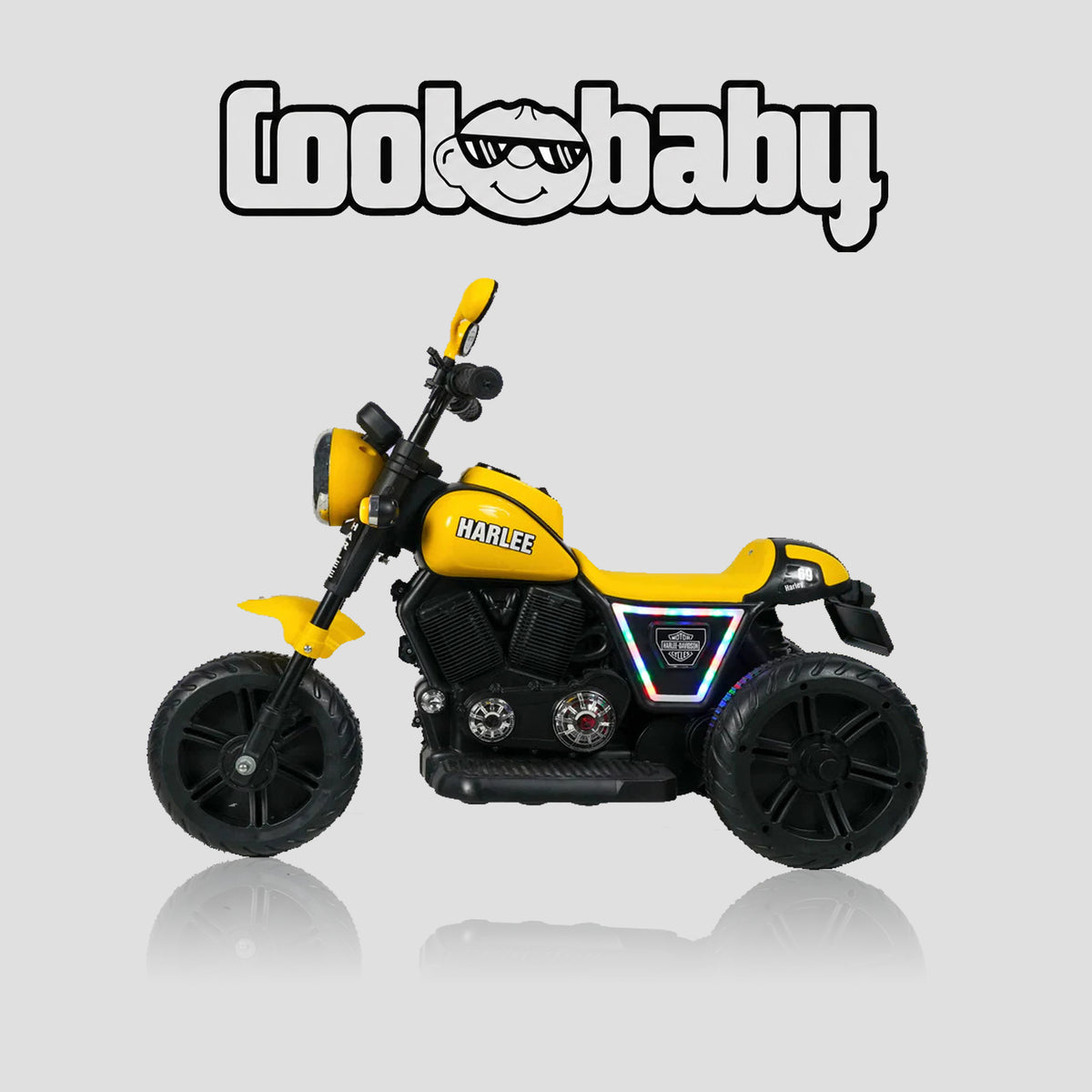 Coolbaby Indian Mini Bike toy bike in yellow with black wheels, designed for children to ride and play outdoors.