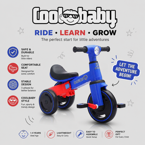 Baby Bike R3 Mini 3-in-1 toy tricycle and scooter for toddlers, featuring a sturdy design and colorful plastic construction.