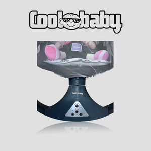 Coolbaby premium electric baby swing cradle with cushioned seat and adjustable settings, designed for soothing infants.