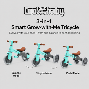 Coolbaby Toys Baby Bike R3 Mini 3-in-1 tricycle toy scooter with colorful design and sturdy frame for toddlers.