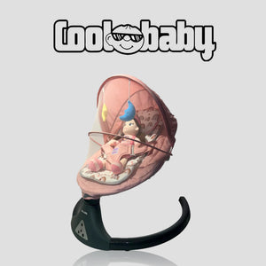 Pink Coolbaby Premium Automatic Electric Baby Swing Cradle with gentle rocking and soft fabric for infants.