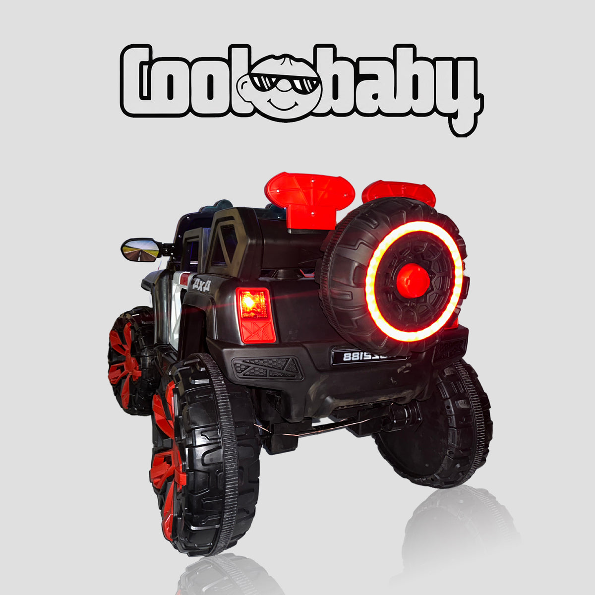 Coolbaby 2188 Jeep toy car featuring durable plastic construction and realistic design for kids' outdoor play.