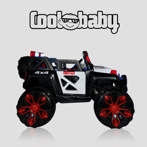 Coolbaby 2188 Jeep toy car in bright red with black wheels, designed for kids, featuring a sturdy plastic build and realistic details.